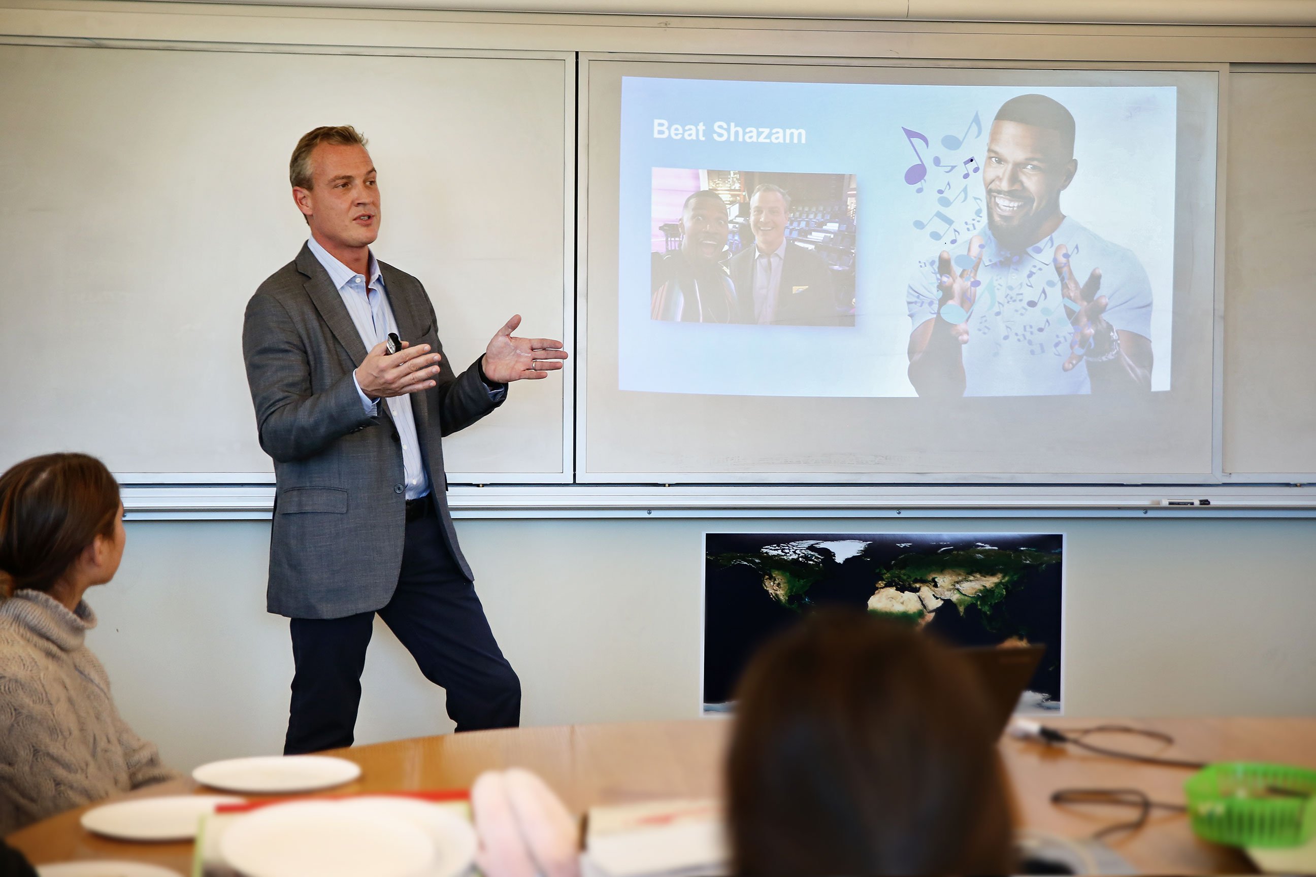 Rich Riley CEO of Shazam presents at St. Luke's School Lunch and Lead speaker series