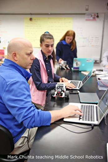 St. Luke's Mark Chuhta teaching robotics St. Luke's Mark Chuhta teaching robotics